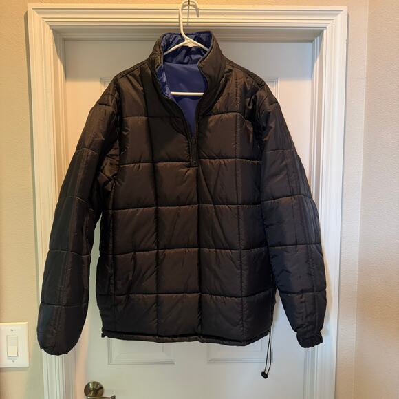 Vintage Old Navy Reversible Blue to Black 1/4 Zip Ski Snow Jacket Size Large - Picture 3 of 13